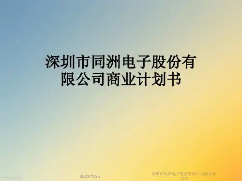 深圳市同洲电子股份有限公司商业计划书