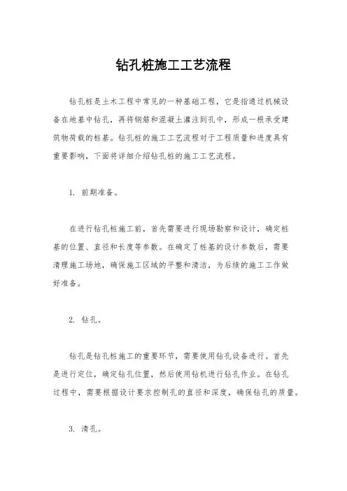 钻孔桩施工工艺流程