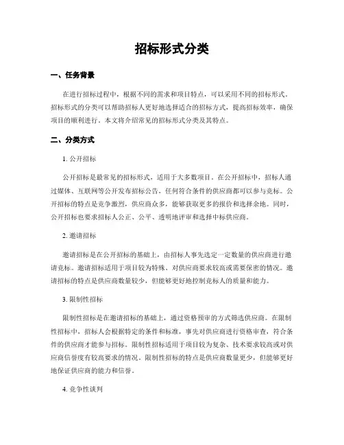 招标形式分类
