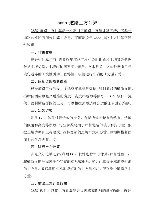 cass 道路土方计算