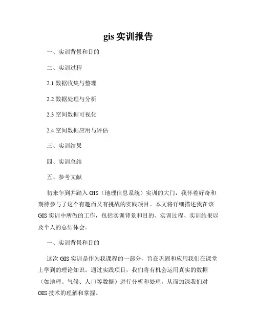 gis实训报告