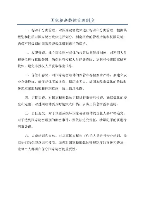 国家秘密载体管理制度