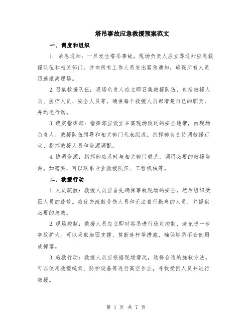 塔吊事故应急救援预案范文（二篇）
