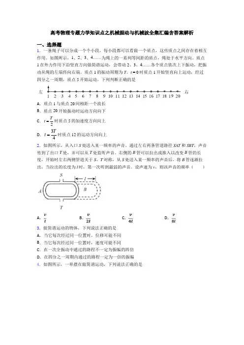 高考物理专题力学知识点之机械振动与机械波全集汇编含答案解析