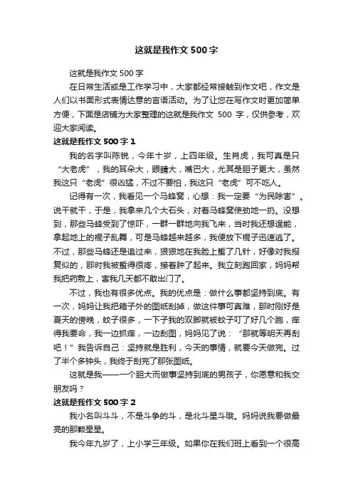 这就是我作文500字