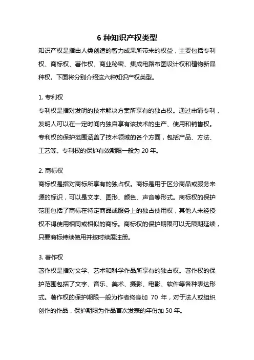6种知识产权类型