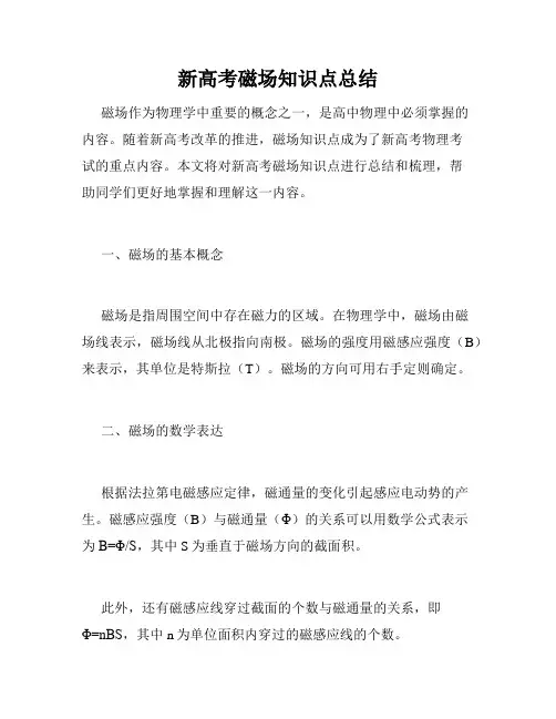 新高考磁场知识点总结