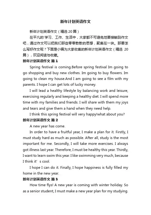新年计划英语作文（精选20篇）