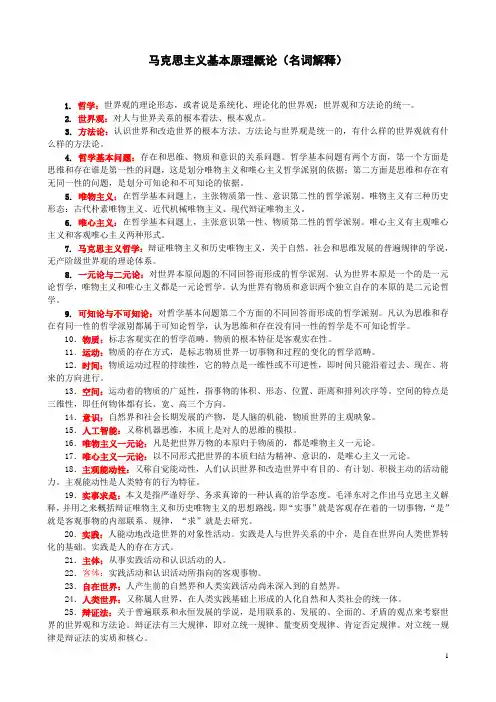 马原名词解释