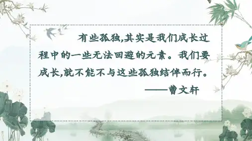 第17课《孤独之旅》课件(共36张ppt)++2023-2024学年统编版语文九年级上册