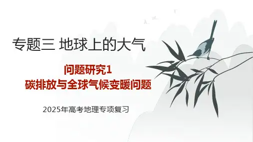 专题三 地球上的大气 问题研究1  碳排放与全球气候变暖问题   2025年高考地理基础专项复习