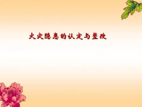 火灾隐患的认定与整改-精品文档