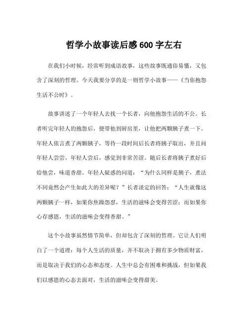 哲学小故事读后感600字左右