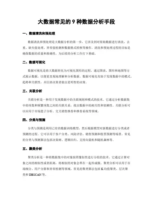 大数据常见的9种数据分析手段