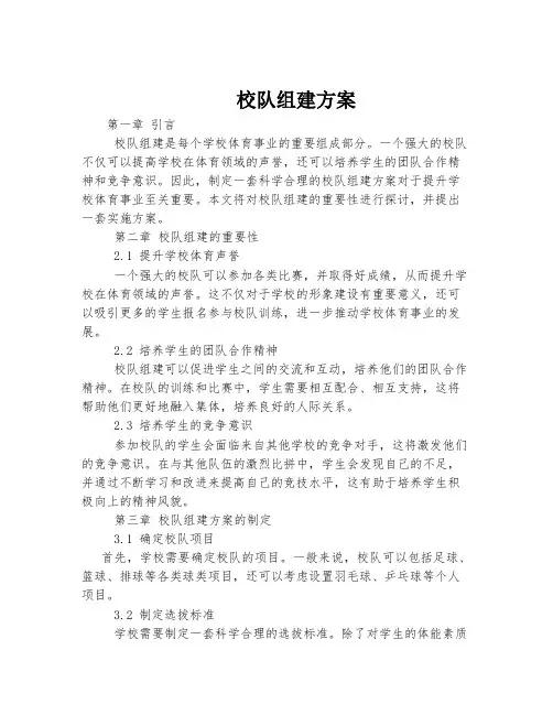 校队组建方案