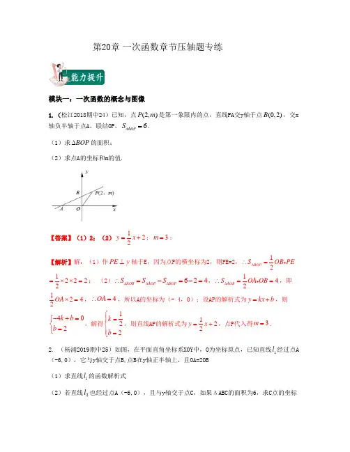 第20章一次函数章节压轴题专练(解析版)