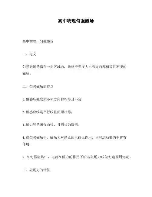 高中物理匀强磁场