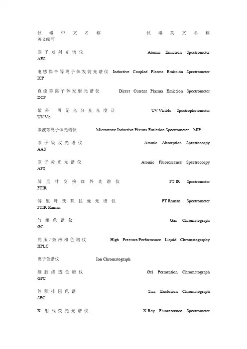 化学仪器名称&化学用语中英文互译及英文缩写