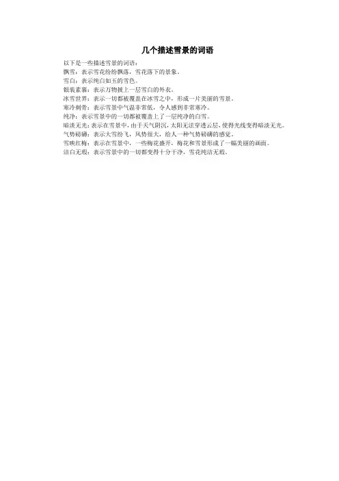 描述雪景的词语