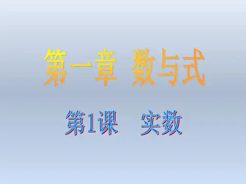 中考数学总复习第1课 实数