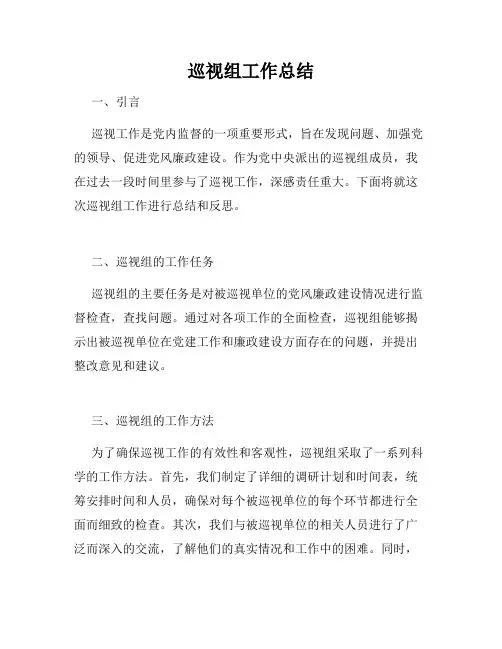 巡视组工作总结