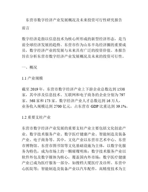 东营市数字经济产业发展概况及未来投资可行性研究报告
