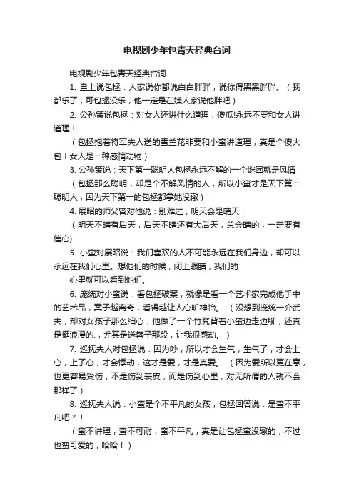 电视剧少年包青天经典台词