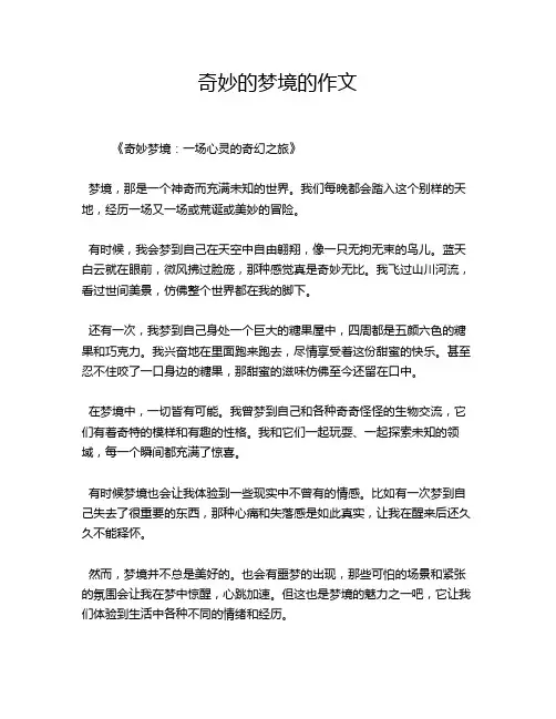 奇妙的梦境的作文