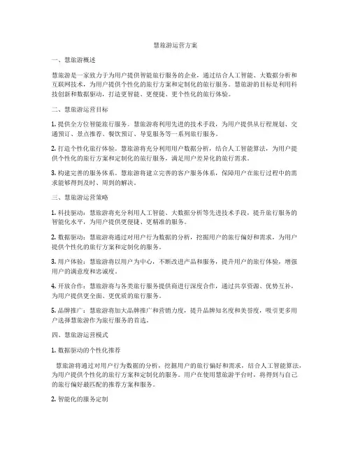 慧旅游运营方案
