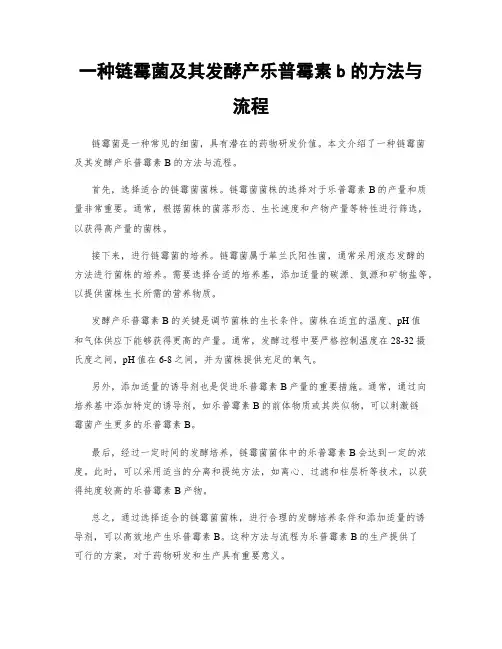 一种链霉菌及其发酵产乐普霉素b的方法与流程