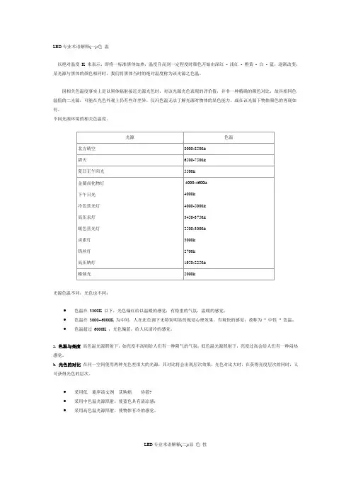 LED专业术语解释