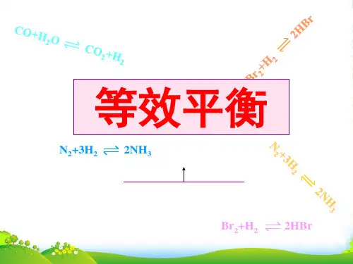 江苏省南通市高中化学《等效平衡》课件 新人教选修4