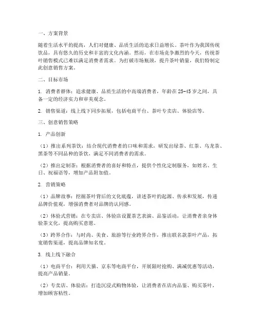 创意销售茶叶方案