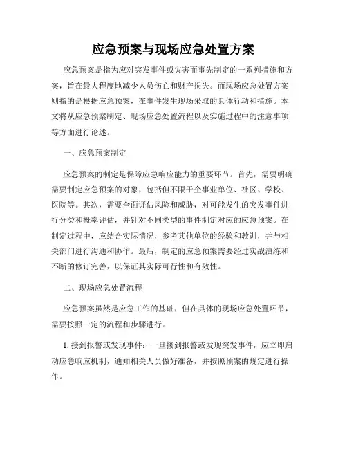 应急预案与现场应急处置方案