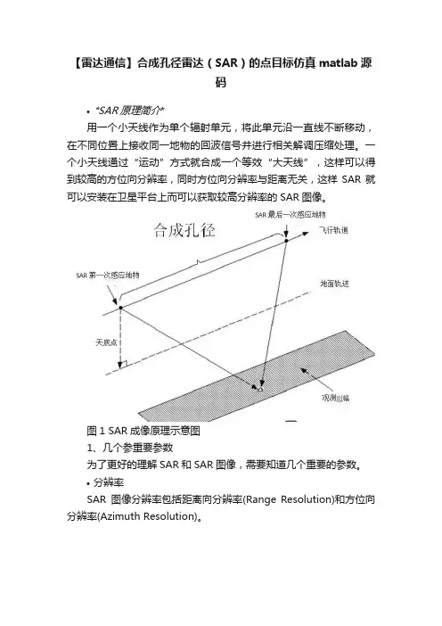 【雷达通信】合成孔径雷达（SAR）的点目标仿真matlab源码