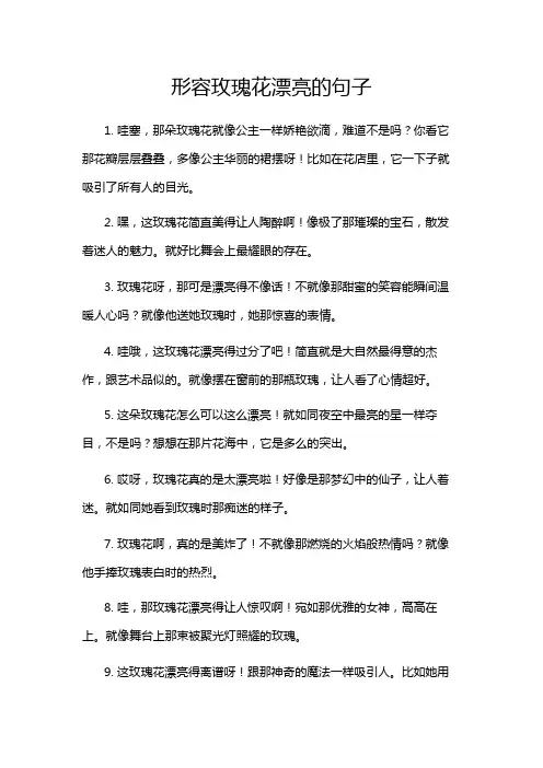 形容玫瑰花漂亮的句子
