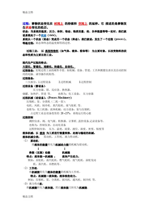最新过程流体机械复习吐血整理仅供参考