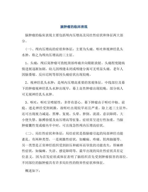 脑肿瘤的临床表现