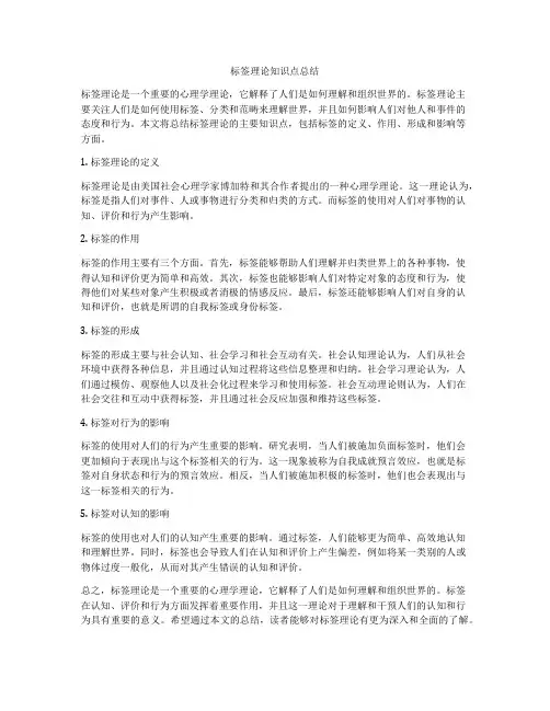 标签理论知识点总结