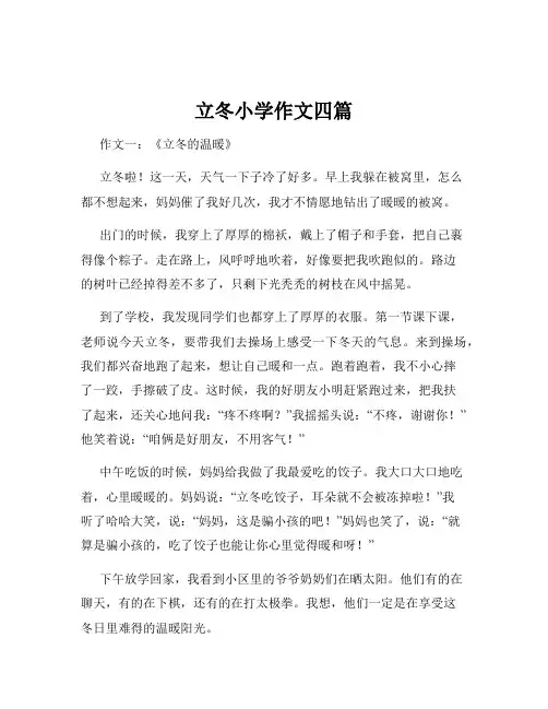 立冬小学作文四篇
