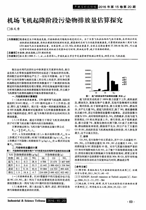 机场飞机起降阶段污染物排放量估算探究