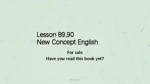 新概念英语第一册第89,90课课件