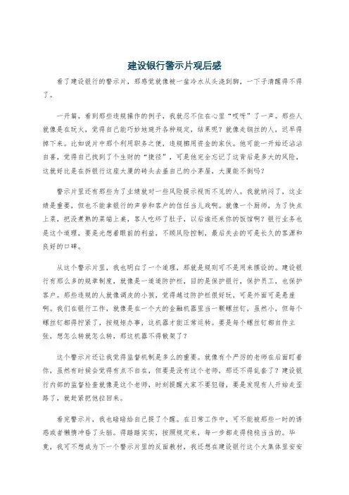 建设银行警示片观后感