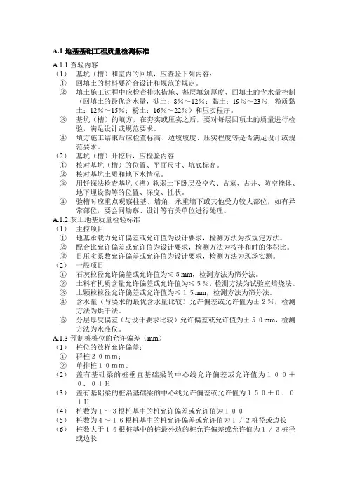 地基基础工程质量检测标准