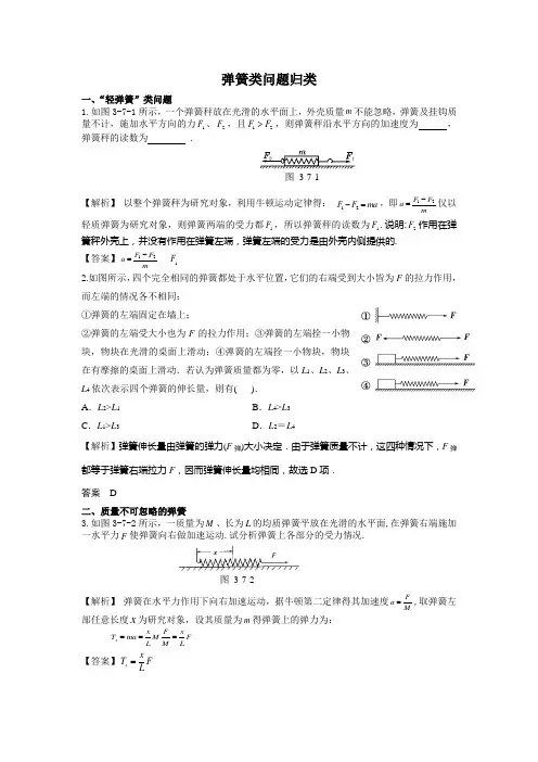 弹簧问题归类(有答案)