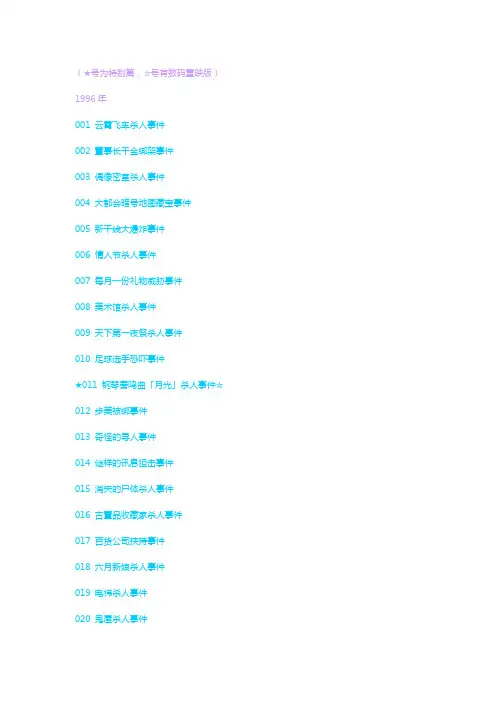 名侦探柯南TV版目录(不断更新中~)