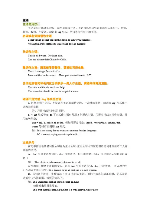 主语和谓语精讲