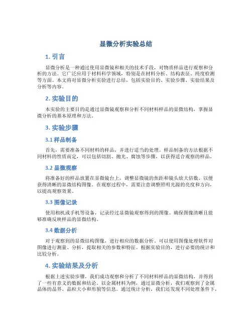 显微分析实验总结