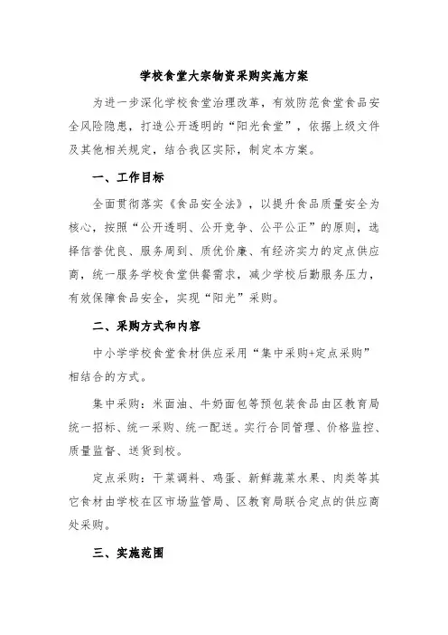 学校食堂大宗物资采购实施方案4
