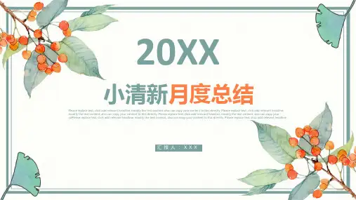 手绘小清新月度总结ppt模板
